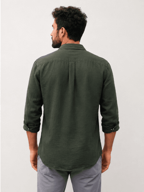 Indigo Linen Shirt — Back