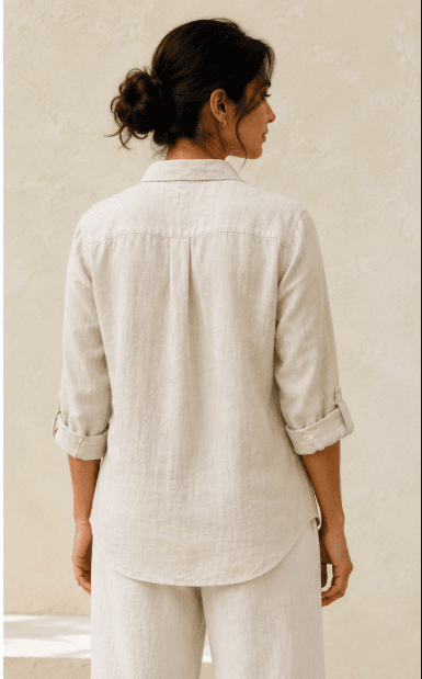 Classic Linen Shirt Women — Back