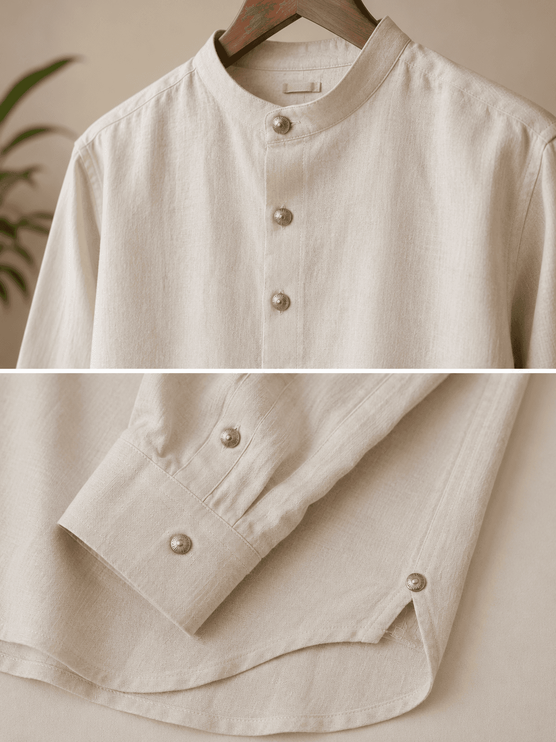 Linen Shirt with Silver Buttons